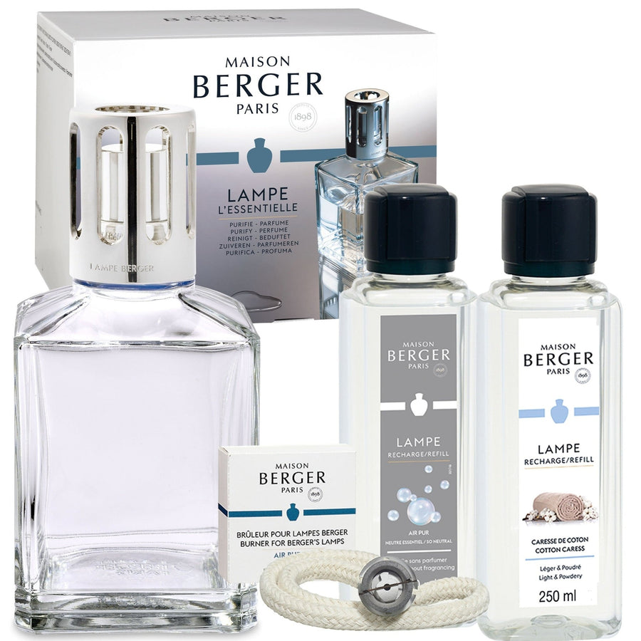 Lampe Berger Geschenkset - Essentielle Cube mit Air Pur & Baumwollblüte - Hirsch Living & Lifestyle