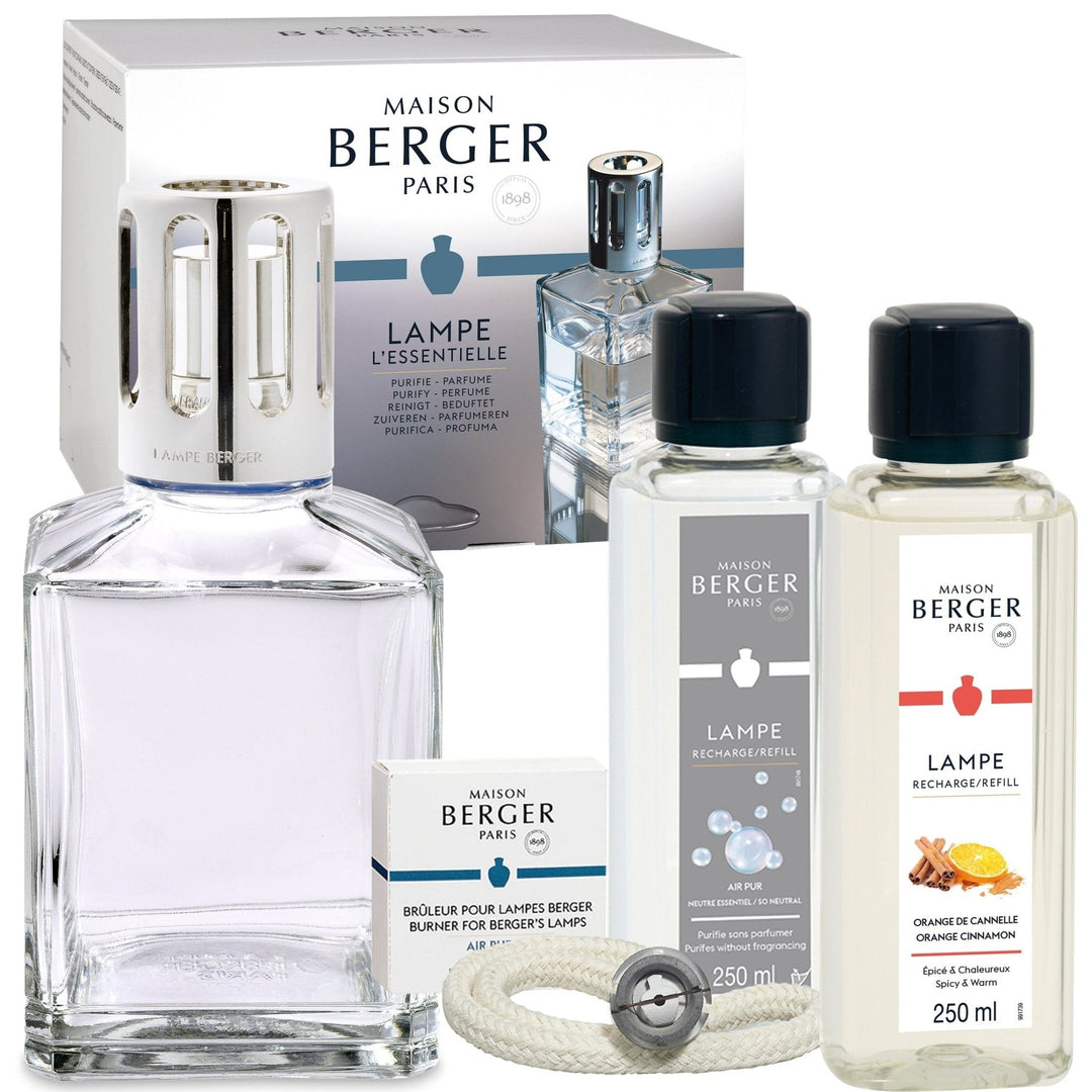 Lampe Berger Geschenkset - Essentielle Cube mit Air Pur & Orange Zimt - Hirsch Living & Lifestyle
