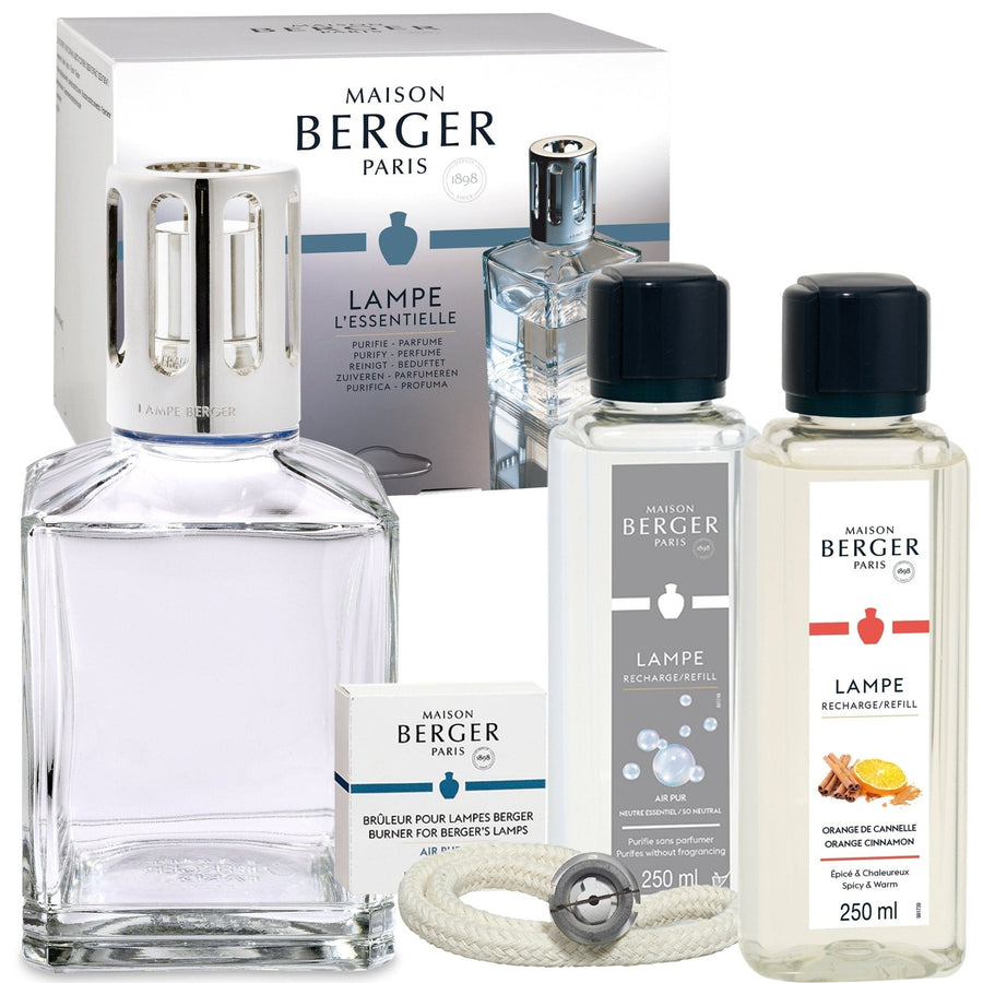 Lampe Berger Geschenkset - Essentielle Cube mit Air Pur & Orange Zimt - Hirsch Living & Lifestyle