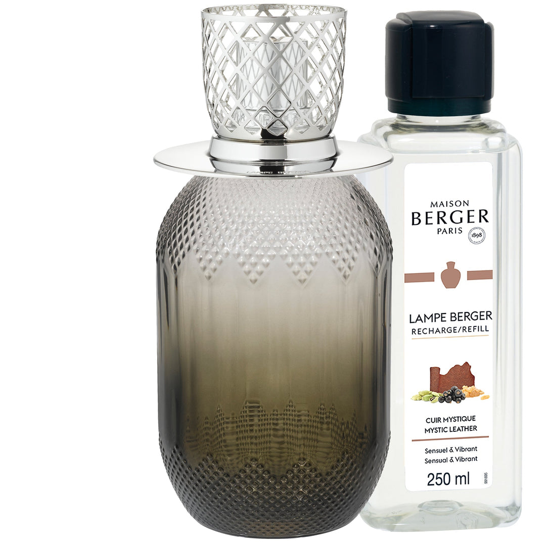 Lampe Berger Geschenkset - Evanescence Grau mit Duft Kraftvolles Leder - Hirsch Living & Lifestyle