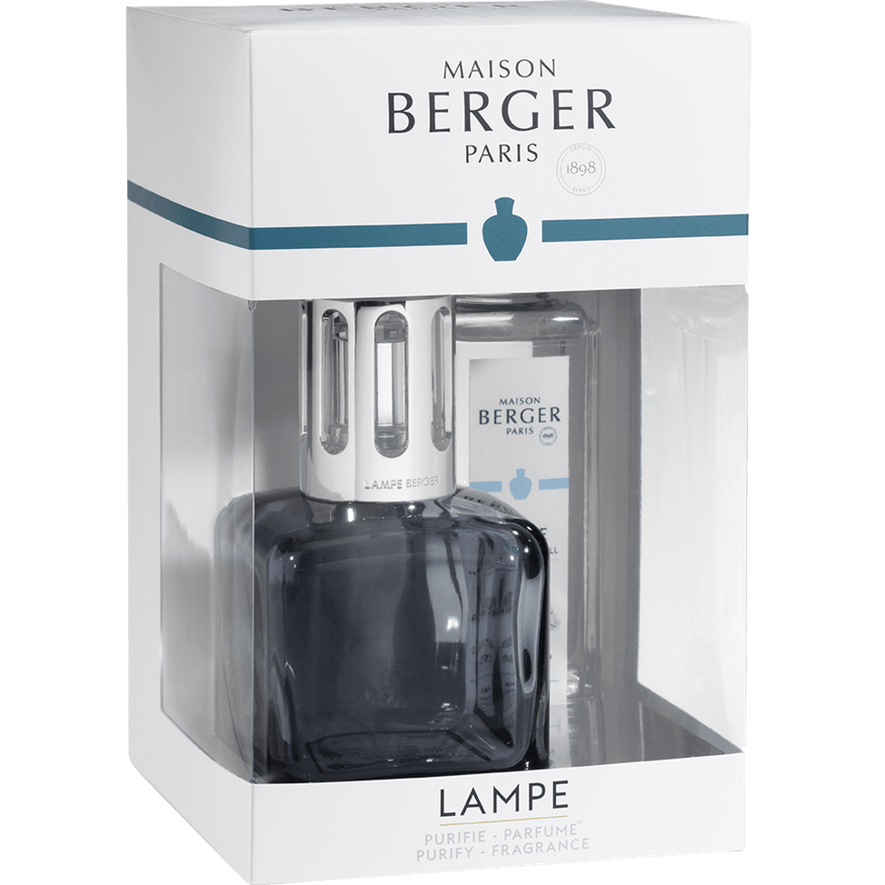 Lampe Berger Geschenkset - Glacon / Ice Cube grau mit Duft Aromatischer Weißer Tee - Hirsch Living & Lifestyle