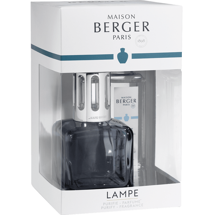 Lampe Berger Geschenkset - Glacon / Ice Cube grau mit Duft Aromatischer Weißer Tee - Hirsch Living & Lifestyle