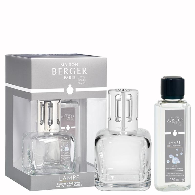 Lampe Berger Geschenkset - Glacon / Ice Cube transparent mit 250ml Air Pur - Hirsch Living & Lifestyle