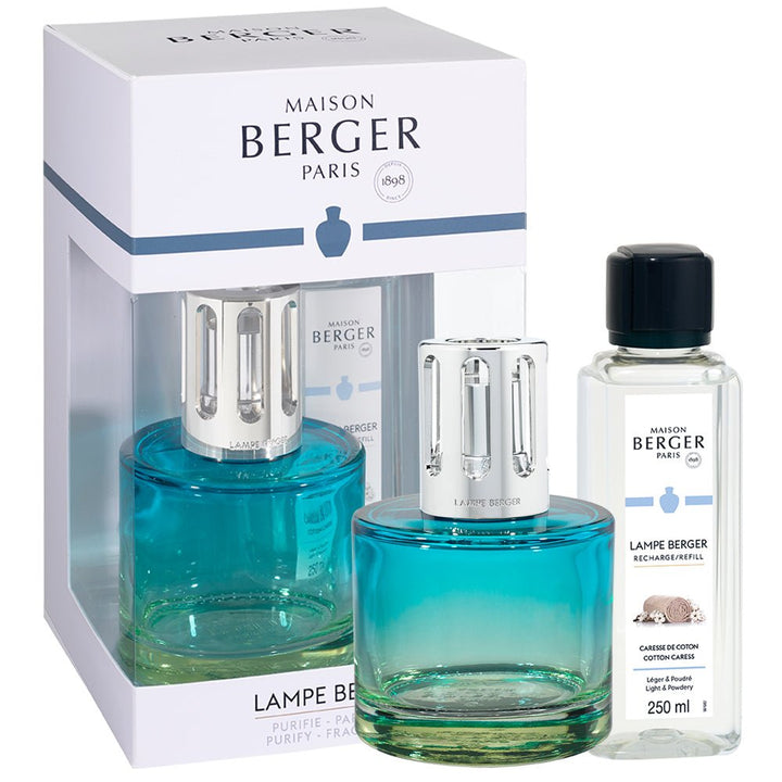 Lampe Berger Geschenkset - Pure Blau/Nude mit Duft Zarte Baumwollblüte - Hirsch Living & Lifestyle