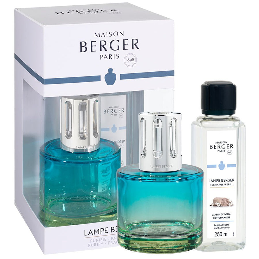 Lampe Berger Geschenkset - Pure Blau/Nude mit Duft Zarte Baumwollblüte - Hirsch Living & Lifestyle