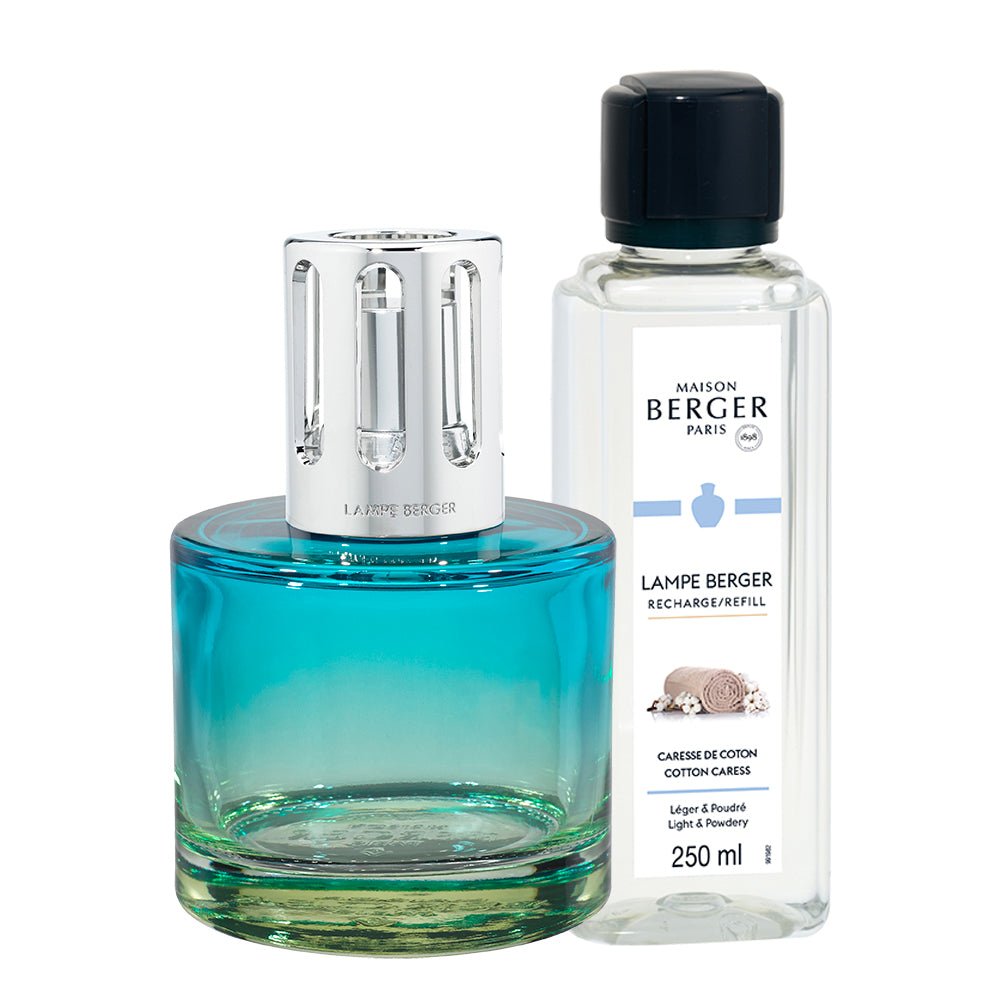 Lampe Berger Geschenkset - Pure Blau/Nude mit Duft Zarte Baumwollblüte - Hirsch Living & Lifestyle