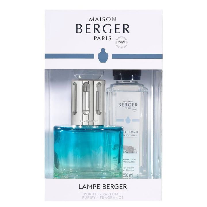 Lampe Berger Geschenkset - Pure Blau/Nude mit Duft Zarte Baumwollblüte - Hirsch Living & Lifestyle