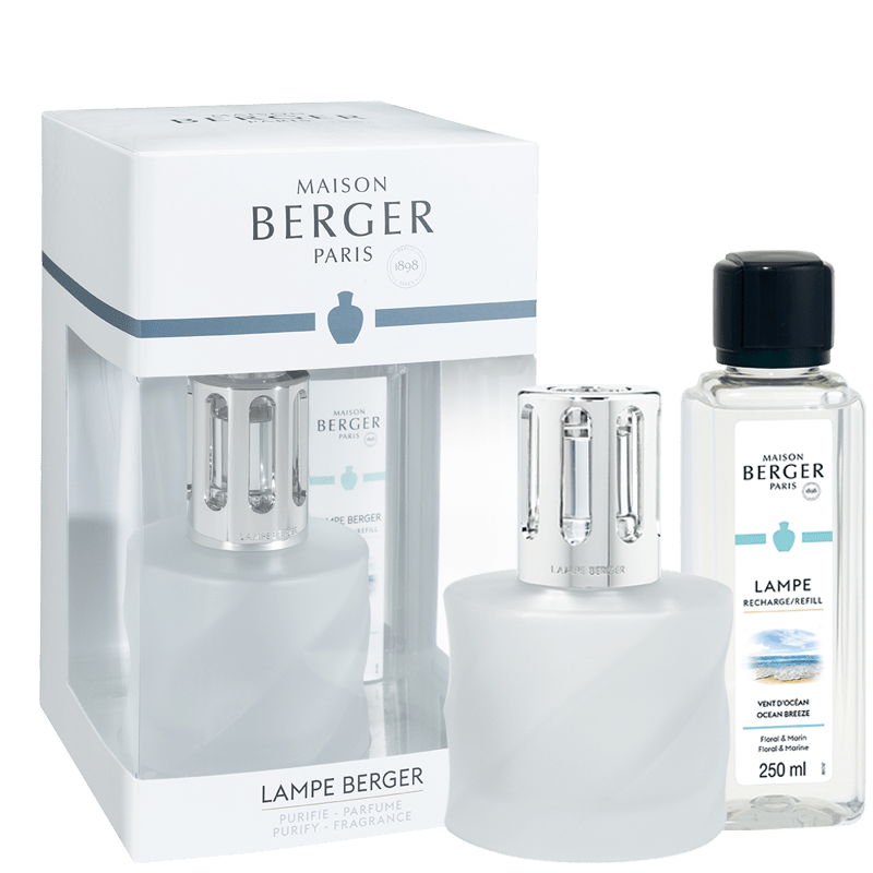 Lampe Berger Geschenkset - Spirale Gefrostet mit Duft Frische Ozeanbrise - Hirsch Living & Lifestyle