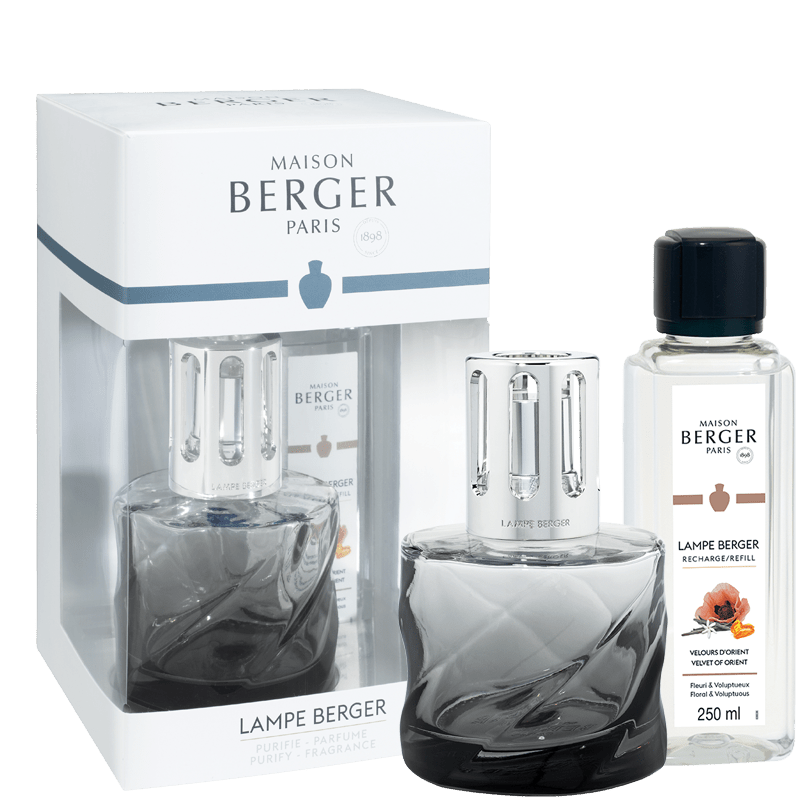 Lampe Berger Geschenkset - Spirale Schwarz mit Duft Samt aus dem Orient - Hirsch Living & Lifestyle