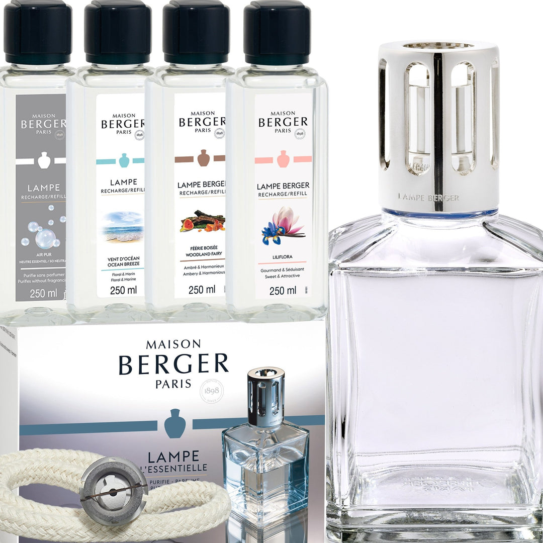 Lampe Berger Geschenkset - XXL Cube inkl. 4x 250ml Duft Wohlfühlmomente Edition - Hirsch Living & Lifestyle