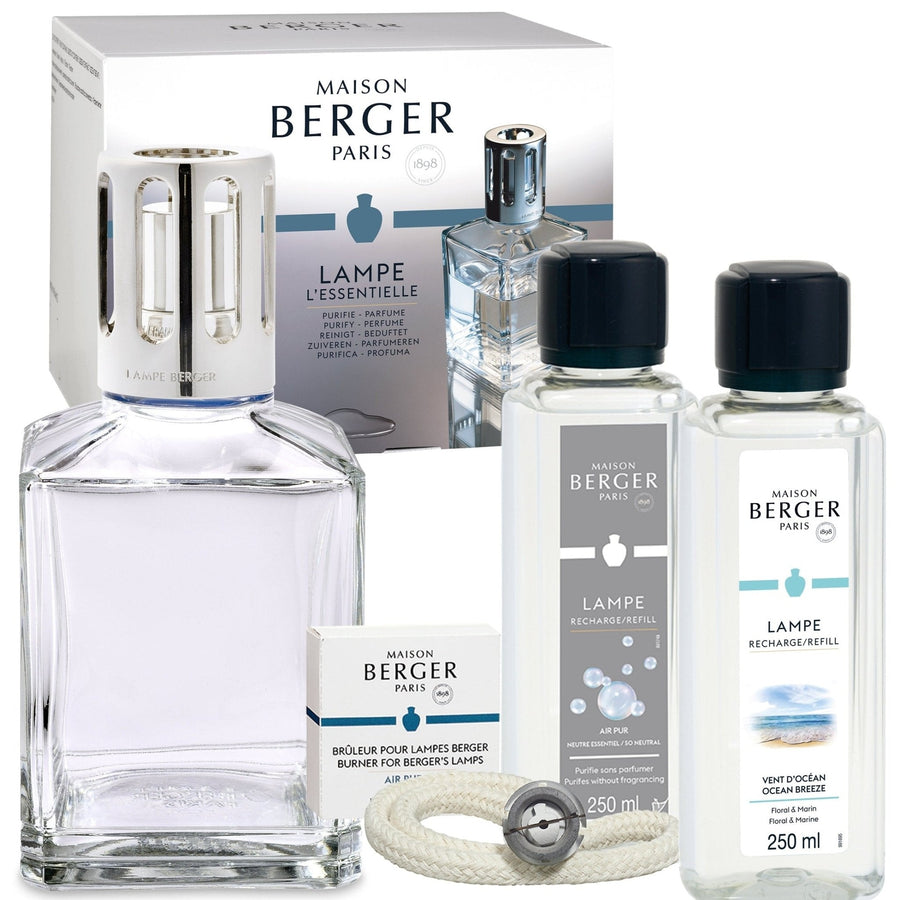 Lampe Berger Geschenkset - XXL Essentielle Cube mit Air Pur & Frische Ozeanbrise - Hirsch Living & Lifestyle