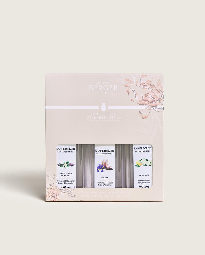 Triopack Ophelia - Florale Harmonie &amp; Liliflora &amp; Lady Flower - Lampe Berger Refill (3 x 250 ml)