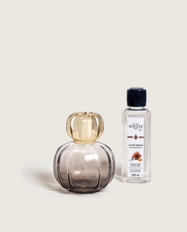 Lampe Berger Geschenkset Corali Grau mit 250 ml Samt aus dem Orient | Maison Berger Paris