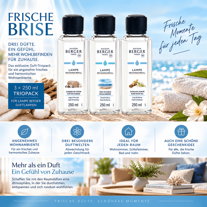 Lampe Berger Duft Triopack Frische Brise | 3 x 250 ml von Maison Berger Paris - 99103