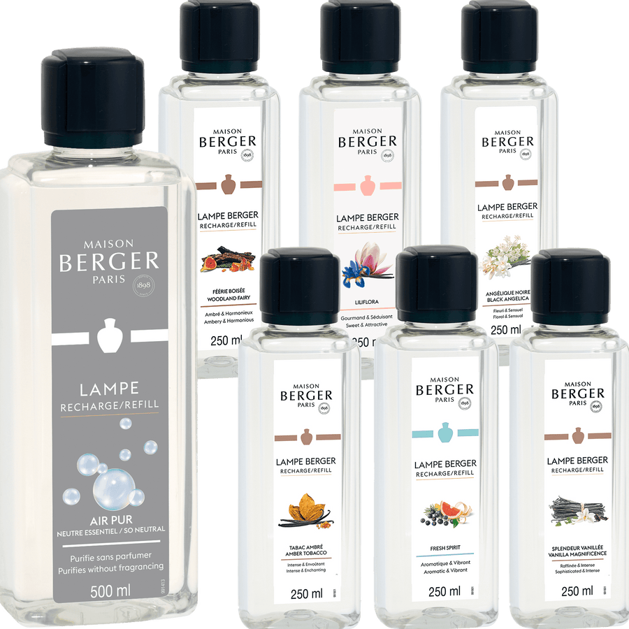 Lampe Berger Düfte - großes Entdeckungsset mit 6x 250ml Duft und 1x 500ml Neutral - Hirsch Living & Lifestyle
