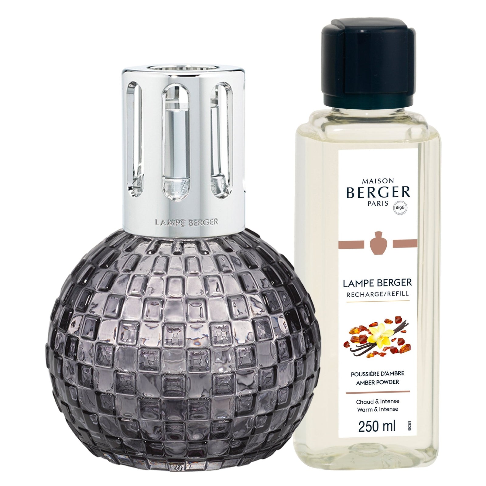 Lampe Berger Geschenkset Disco Grau mit 250 ml Pudriger Amber | Maison Berger Paris - 4886