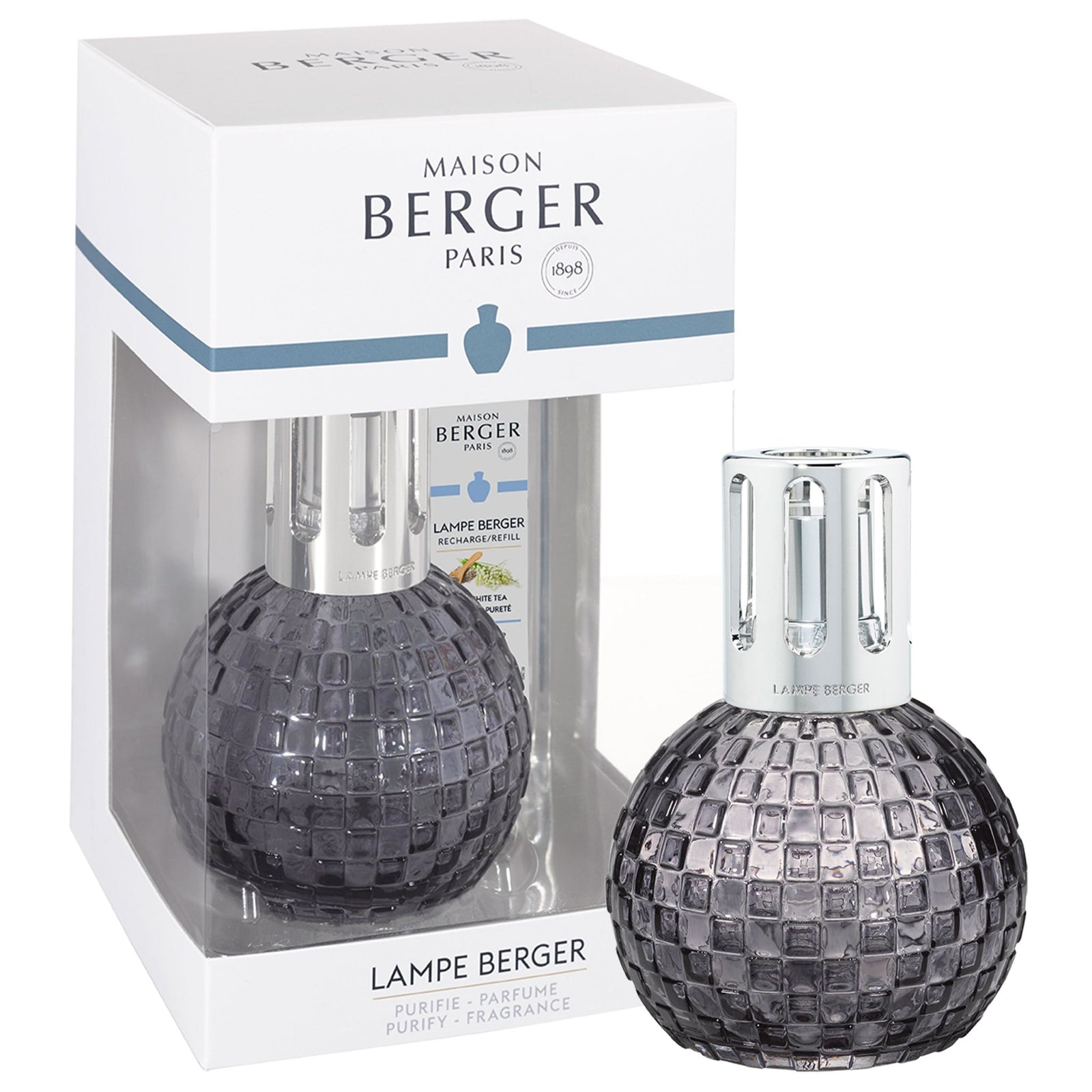 Lampe Berger Geschenkset Disco Grau mit 250 ml Pudriger Amber | Maison Berger Paris - 4886