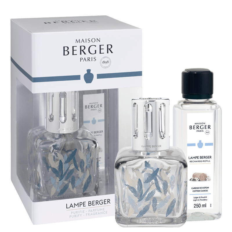 Lampe Berger Geschenkset - Glacon / Ice Cube Feder mit Duft Zarte Baumwollblüte - Hirsch Living & Lifestyle
