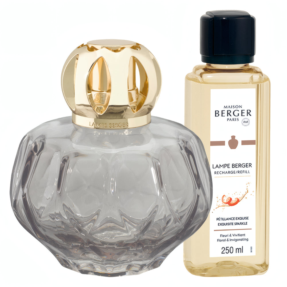 Lampe Berger Geschenkset Rosalie Grau mit Duft Sprudelnde Lebensfreude - Hirsch Living & Lifestyle